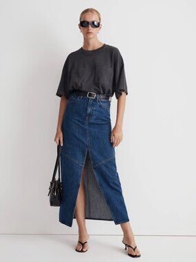 90's Style Madewell Denim Mid-Rise Maxi Skirt in Pineland Wash Size 27 / 4